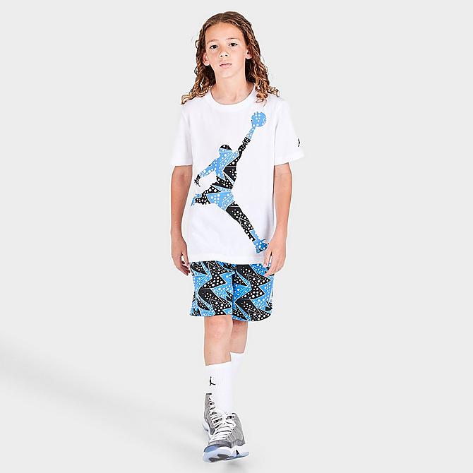 Front Three Quarter view of Kids' Jordan AJ6 Sole T-Shirt in White Click to zoom