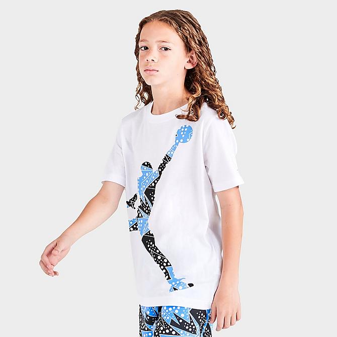 Back Left view of Kids' Jordan AJ6 Sole T-Shirt in White Click to zoom
