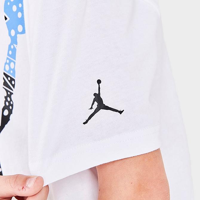 On Model 6 view of Kids' Jordan AJ6 Sole T-Shirt in White Click to zoom