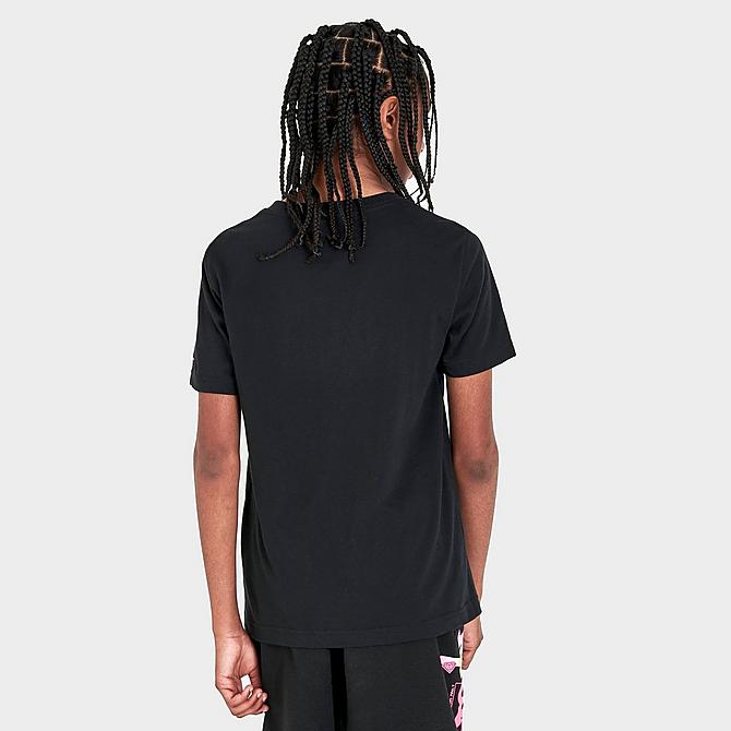 Back Right view of Kids' Jordan Zion Holographic T-Shirt in Black Click to zoom