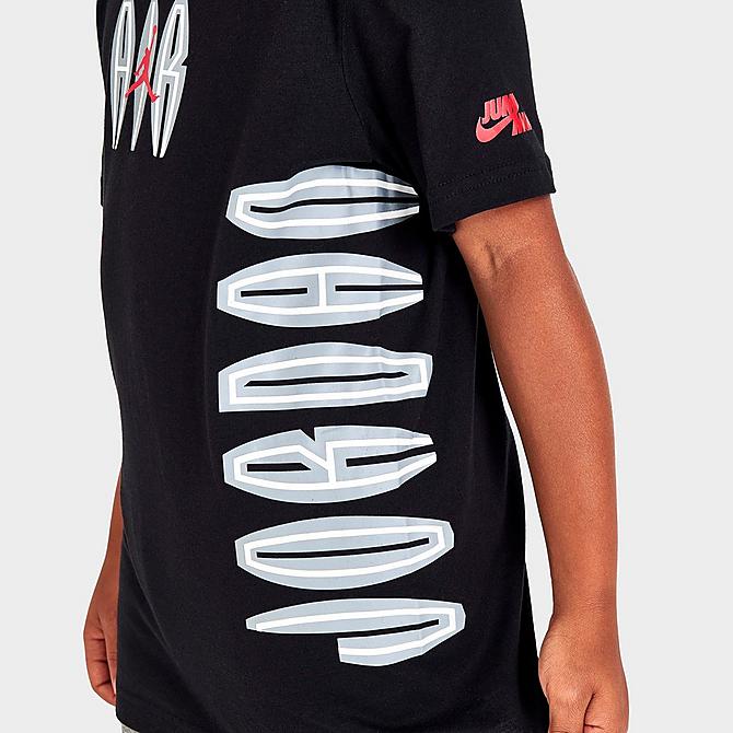 On Model 5 view of Kids' Jordan Jumpman MVP Air Graphic T-Shirt in Black Click to zoom