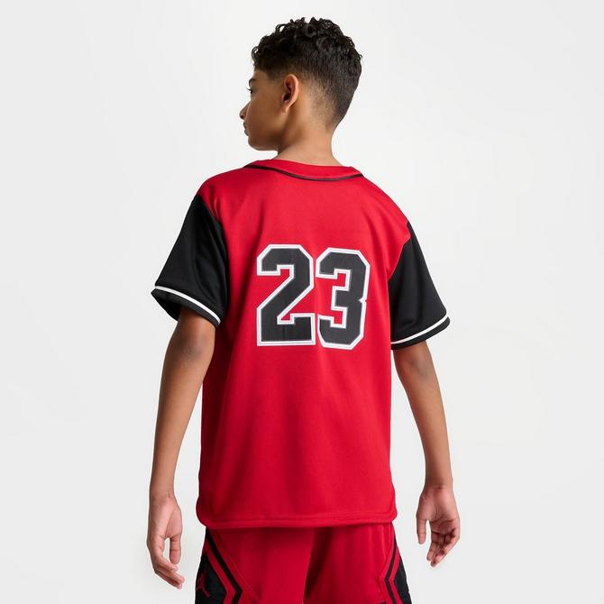 Jordan HBR Baseball Jersey - Youth in Gym Red Size S | WSS