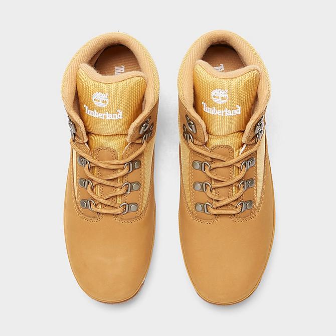 Back view of Big Kids' Timberland Euro Hiker Boots in Wheat Nubuck Click to zoom