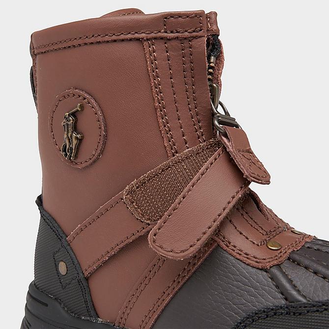 Front view of Kids' Toddler Polo Ralph Lauren Conquered High Casual Boots in Chocolate/Black Click to zoom