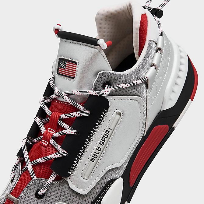 Front view of Men's Polo Ralph Lauren Polo Sport 200 Casual Shoes in Silver/Red/White/Black Click to zoom