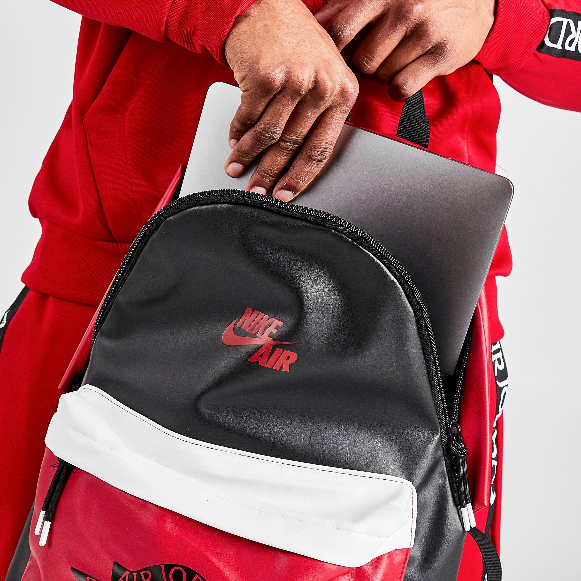 nike air backpack black and red