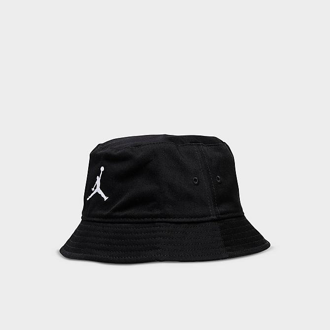 Three Quarter view of Big Kids' Jordan Bucket Hat in Black Click to zoom