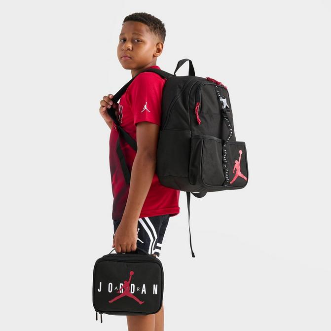 Jordan Kids' Air Lunch Bag and Backpack in Black/Black | 100% Polyester