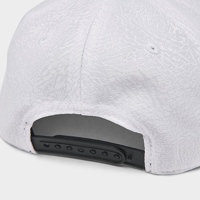 Bottom view of Kids' Jordan Elephant Snapback Hat in White/Black Click to zoom