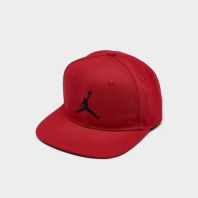 Right view of Kids' Jordan Jumpman Snapback Hat in Red/Black Click to zoom