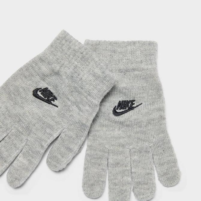  Nike Big Kids' Girls White/Gray Beanie and Gloves Set