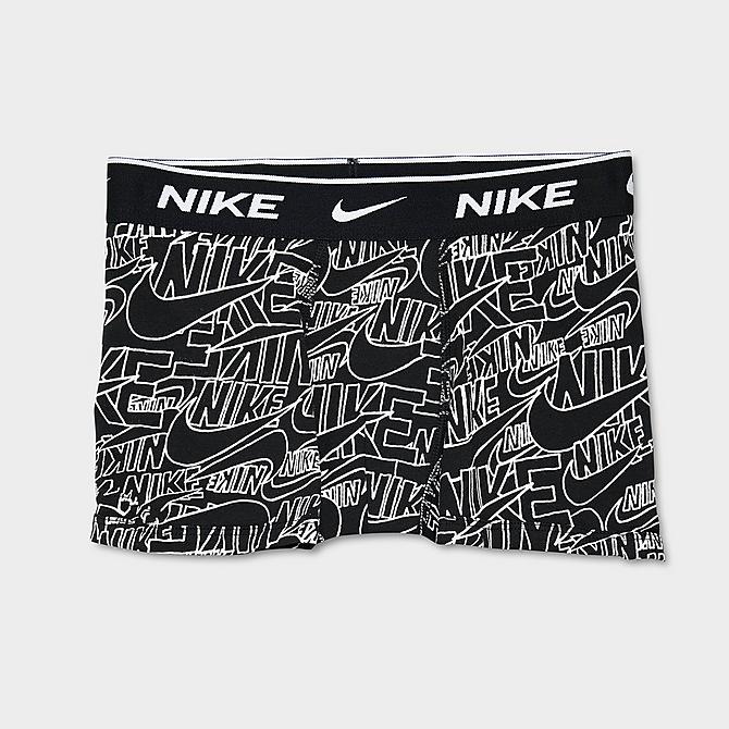 Back view of Kids' Nike Everyday Printed Cotton Boxer Briefs (3-Pack) in Black/Allover Print/Grey/Black Click to zoom