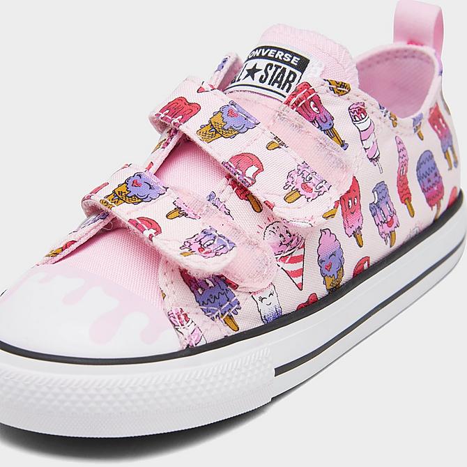 Front view of Girls' Toddler Converse Chuck Taylor All Star Easy-On Sweet Scoops Casual Shoes in Pink Foam/Prime Pink Click to zoom