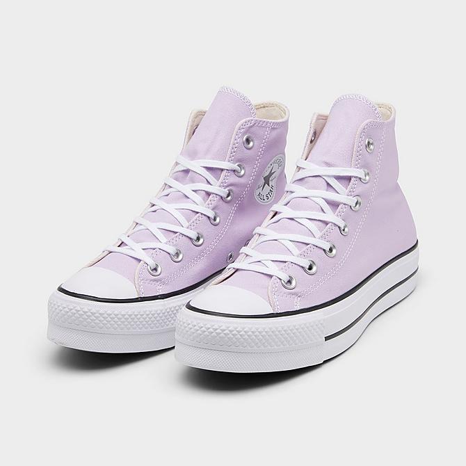 Three Quarter view of Women's Converse Chuck Taylor All Star Lift Platform Casual Shoes in Pale Amethyst Click to zoom