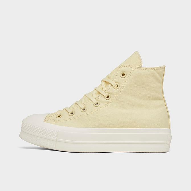 Right view of Women's Converse Chuck Taylor All Star Lift High Casual Shoes in Lemon Drop/Egret Click to zoom