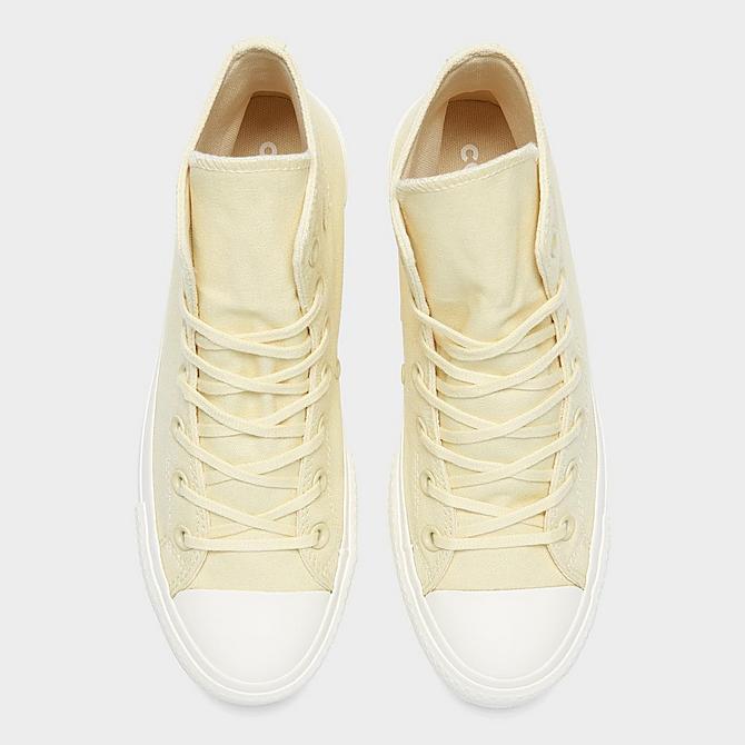 Back view of Women's Converse Chuck Taylor All Star Lift High Casual Shoes in Lemon Drop/Egret Click to zoom