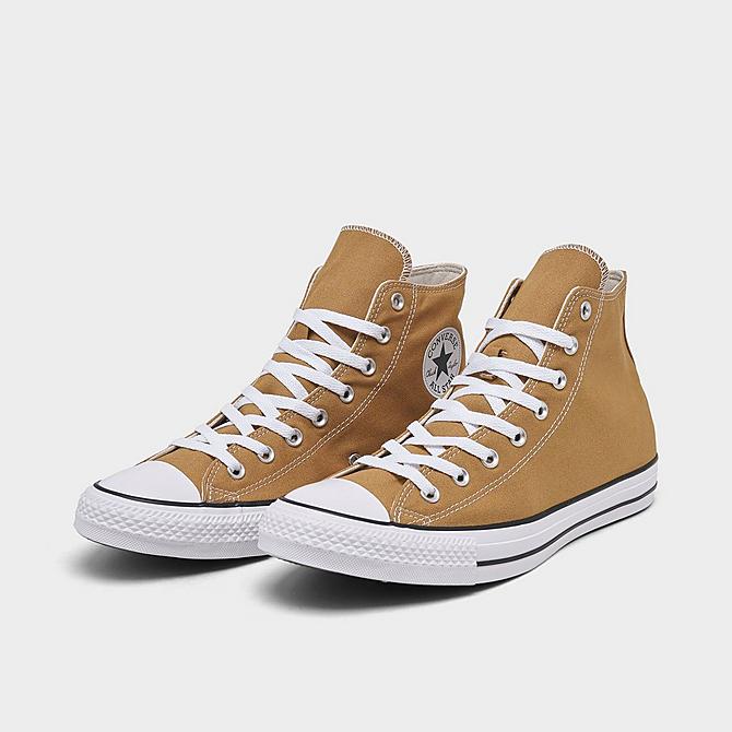 Three Quarter view of Men's Converse Chuck Taylor All Star Flames High Top Casual Shoes in Burnt Honey Click to zoom