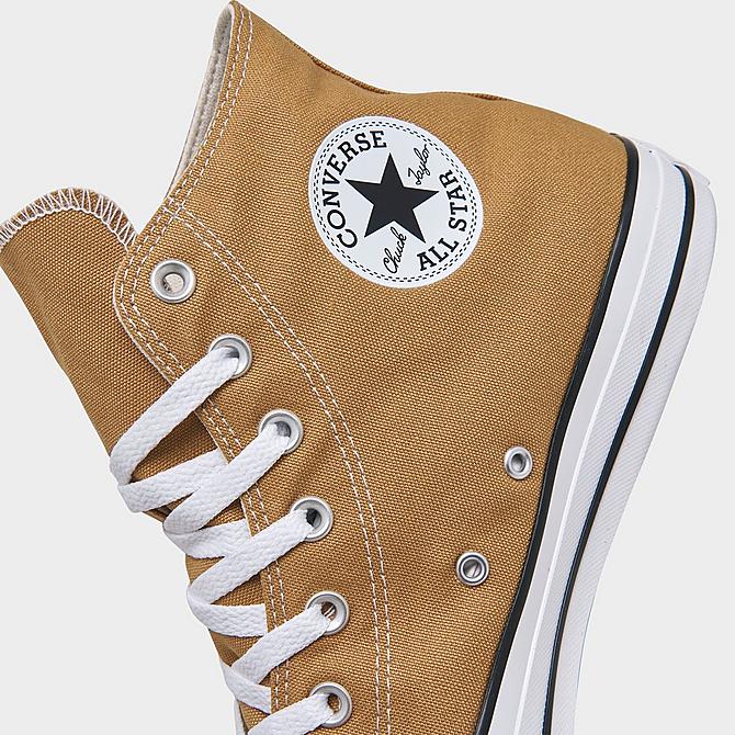 Front view of Men's Converse Chuck Taylor All Star Flames High Top Casual Shoes in Burnt Honey Click to zoom