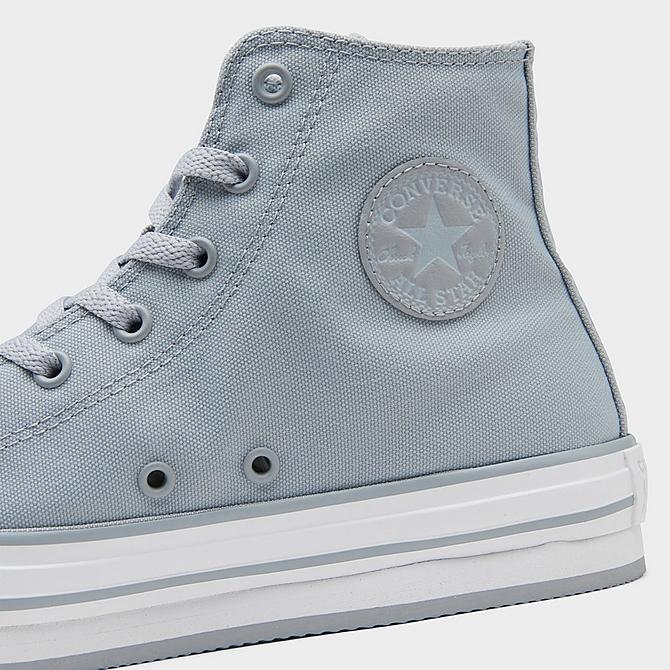 Girls Big Kids Chuck Taylor All Star Lift High Platform Casual Shoes in Blue/Ash Stone Size 4.5 Canvas Finish Line Girls Shoes Flat Shoes Casual Shoes 
