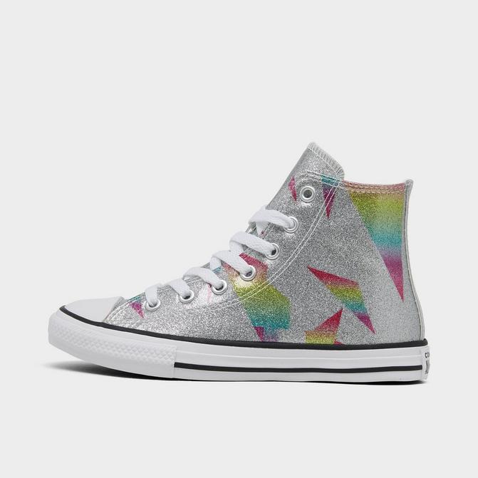 Girls' Little Kids' Converse Chuck Taylor All Star Prism Glitter High Casual Shoes| Finish Line