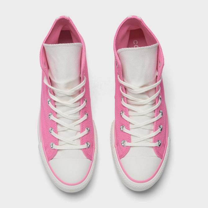 Converse Women's Chuck Taylor All Star Lift Platform Leather Hike High Top Casual Shoes in Pink/Pink Size 8.0