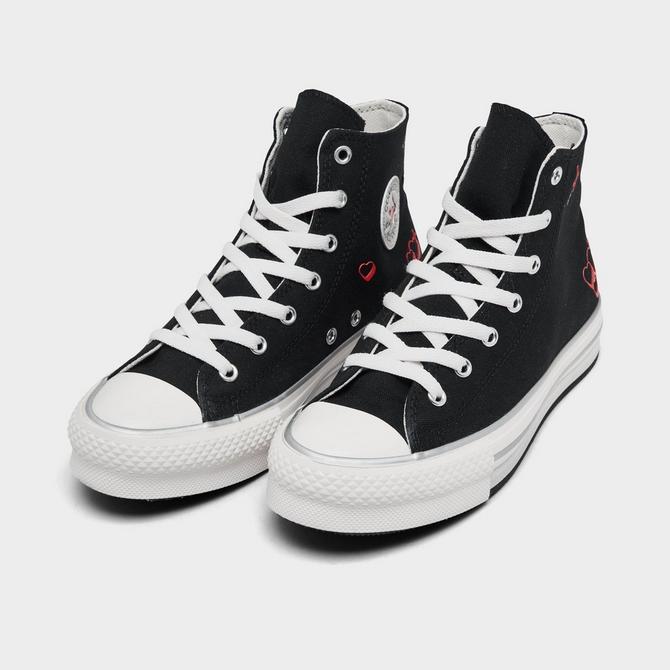 Converse chuck taylor lift store platform heart black sneakers