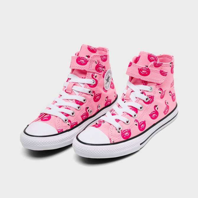 Three Quarter view of Girls' Little Kids' Converse Chuck Taylor All Star Pool Party Easy On Casual Shoes in Light Jellyfish Jitter Click to zoom