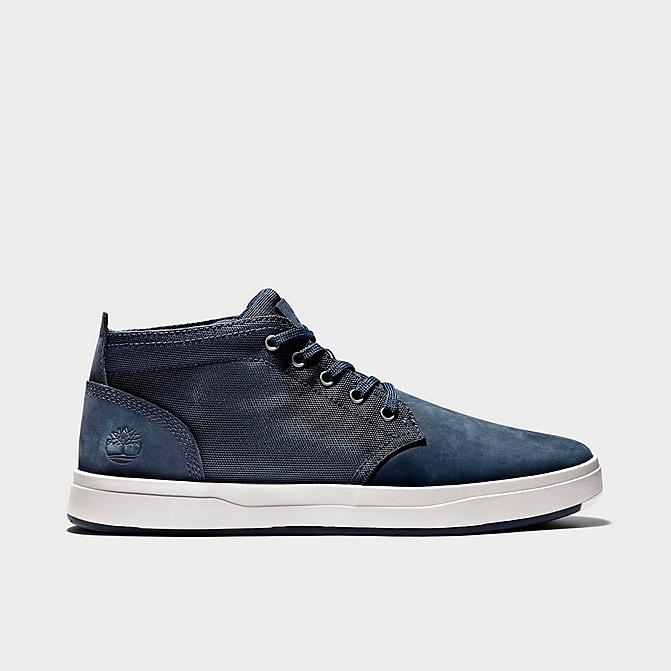 Right view of Men's Timberland Davis Square Mixed-Media Chukka Casual Shoes in Navy Nubuck Click to zoom