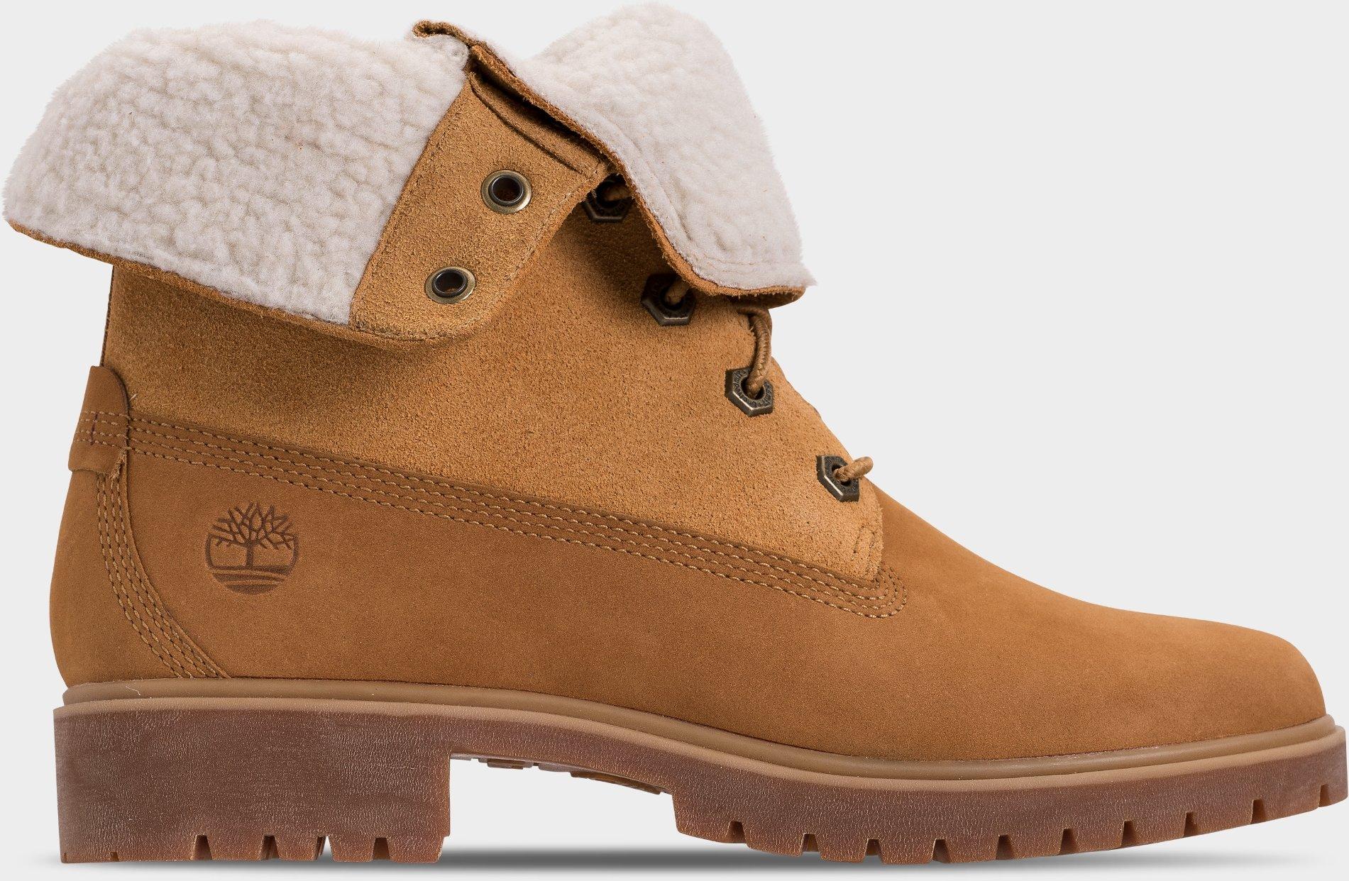 timberland fleece fold down boots