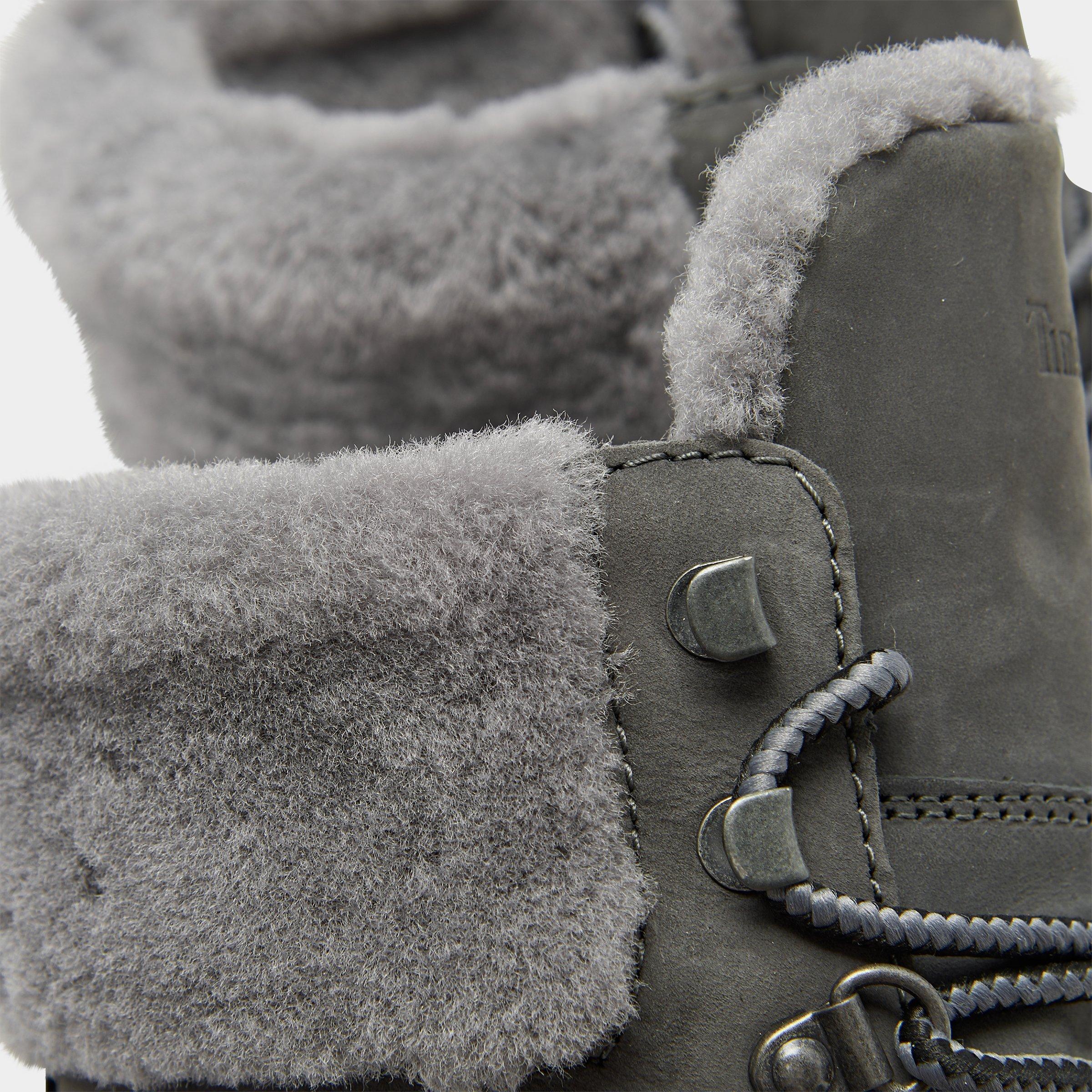 6 inch shearling boot for women in grey