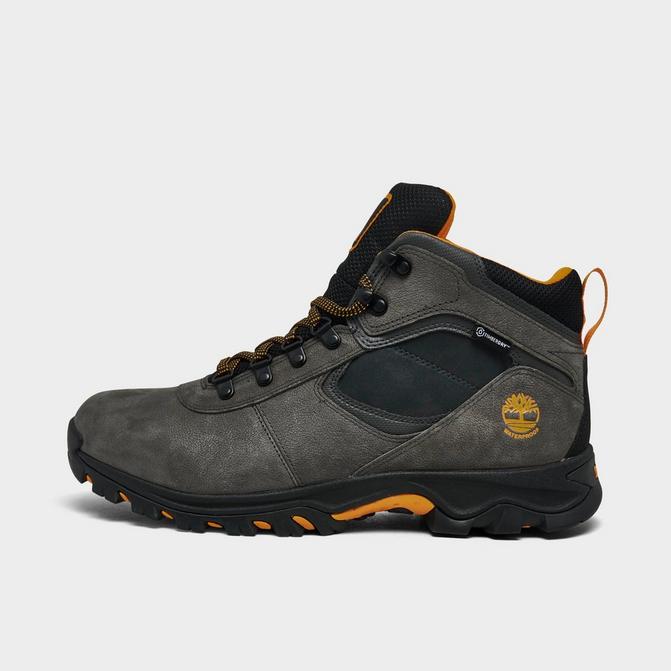 Right view of Men's Timberland Mt. Maddsen Mid Waterproof Hiking Boots in Medium Grey Nubuck Click to zoom