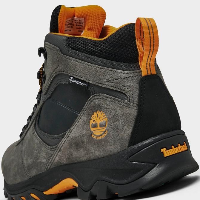 Front view of Men's Timberland Mt. Maddsen Mid Waterproof Hiking Boots in Medium Grey Nubuck Click to zoom