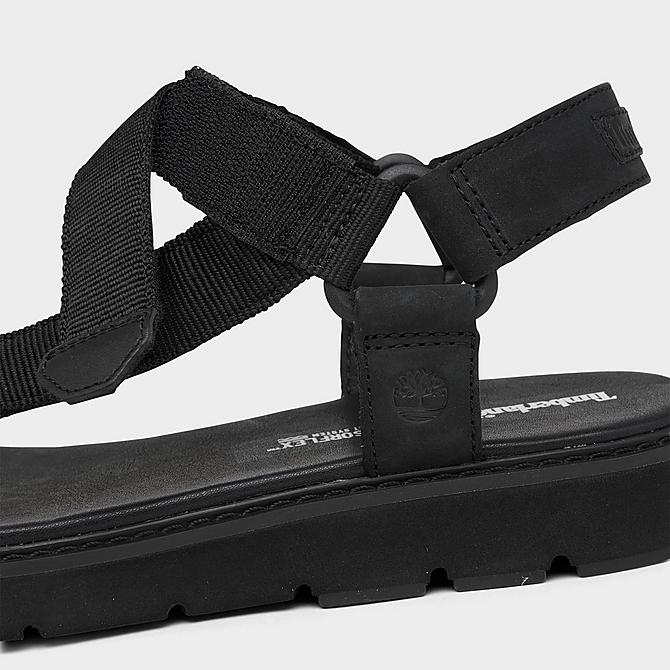 Front view of Women's Timberland Bailey Park Webbing Strap Sandals in Black Nubuck Click to zoom