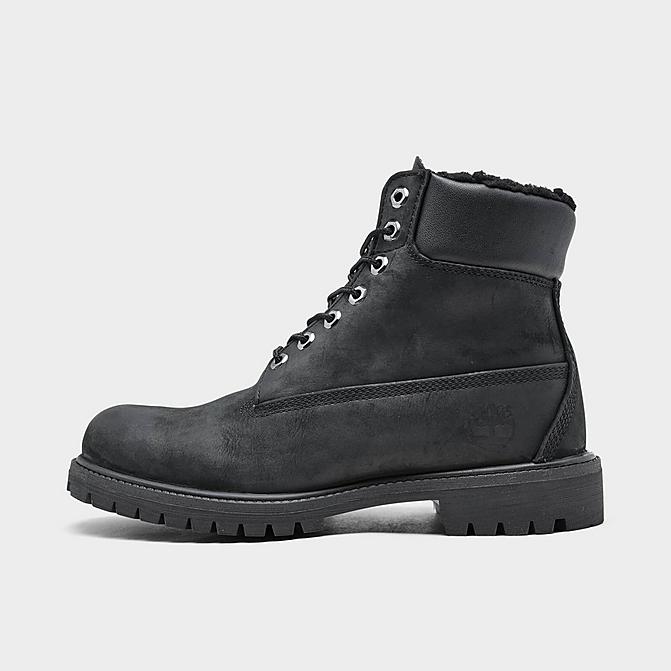 Right view of Men's Timberland Warm Collar 6 Inch Premium Waterproof Boots in Black Click to zoom
