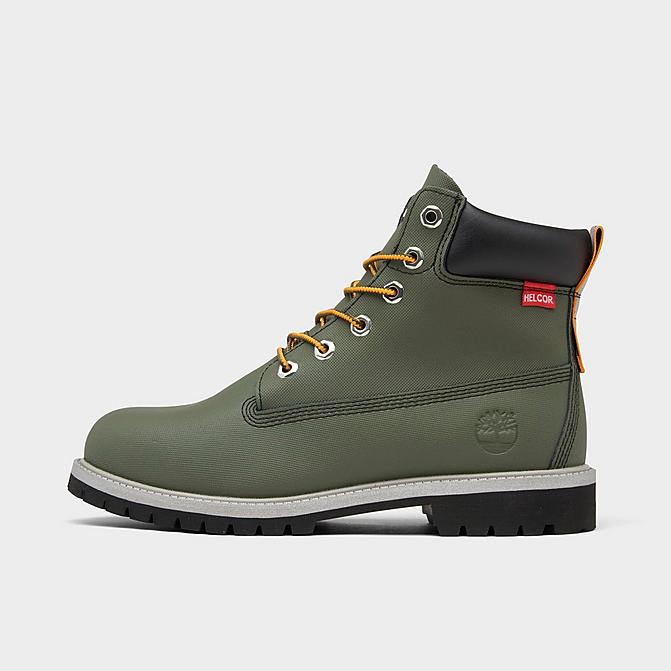 Right view of Big Kids' Timberland 6 Inch Premium Safety Boots in Green Click to zoom
