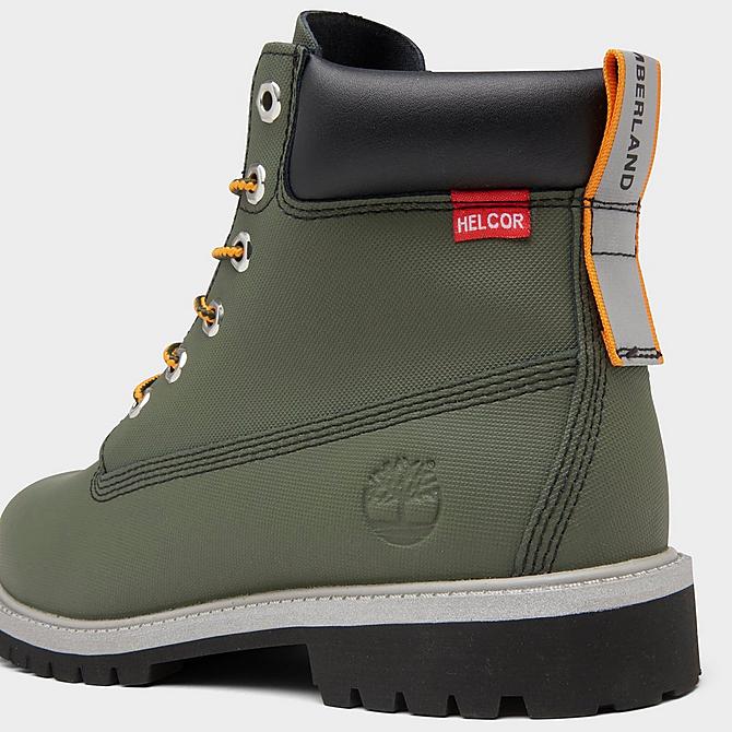 Front view of Big Kids' Timberland 6 Inch Premium Safety Boots in Green Click to zoom
