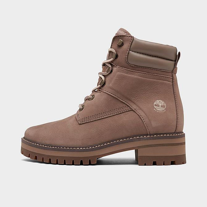 Right view of Women's Timberland Courmayeur Valley 6-Inch Waterproof Boots in Taupe Nubuck Click to zoom