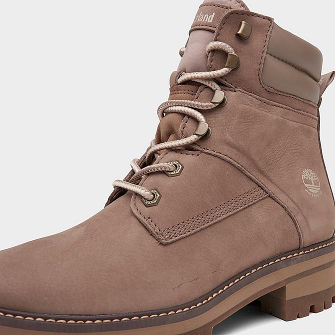 Front view of Women's Timberland Courmayeur Valley 6-Inch Waterproof Boots in Taupe Nubuck Click to zoom