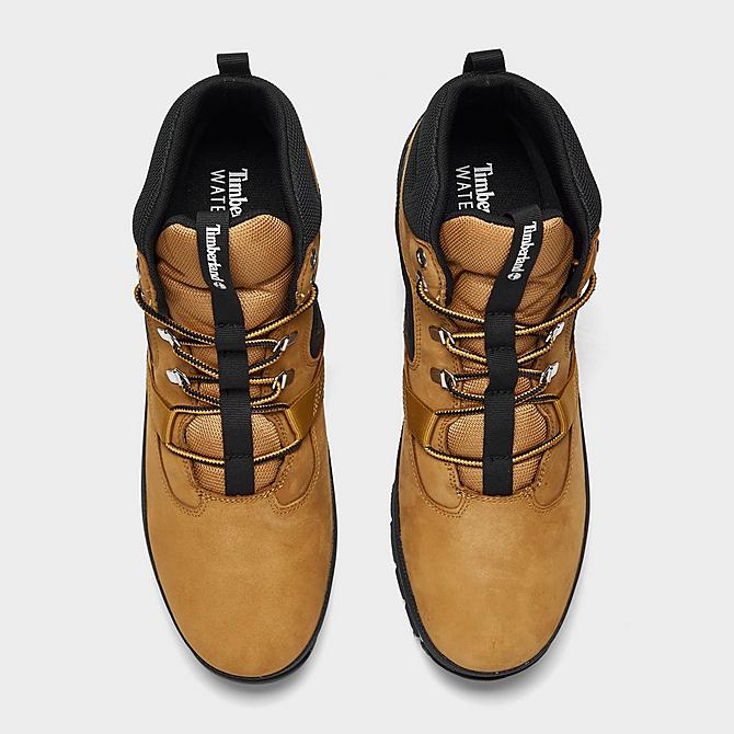 Back view of Men's Timberland Euro Hiker Reimagined Waterproof Hiking Boots in Wheat/Black Click to zoom