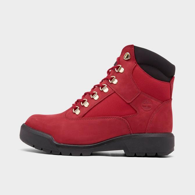 Right view of Men's Timberland 6-Inch Field Boots in Dark Red Nubuck Click to zoom