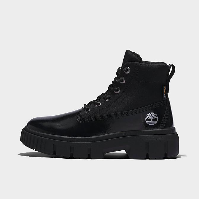 Right view of Women's Timberland Greyfield Boots in Black Shiny Suede Click to zoom