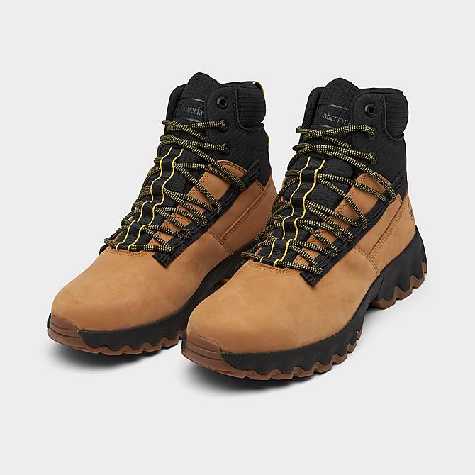 Three Quarter view of Men's Timberland GreenStride™ Edge Waterproof Boots in Wheat Nubuck Click to zoom