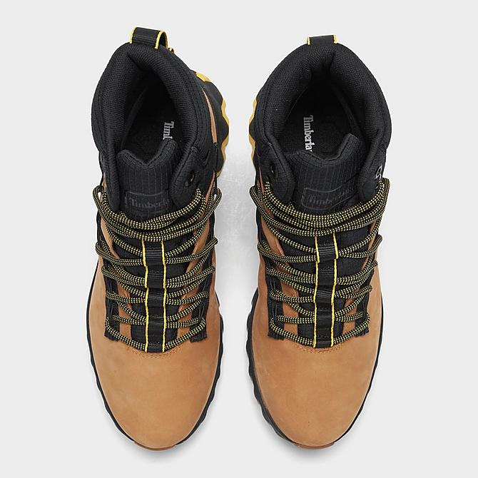 Back view of Men's Timberland GreenStride™ Edge Waterproof Boots in Wheat Nubuck Click to zoom