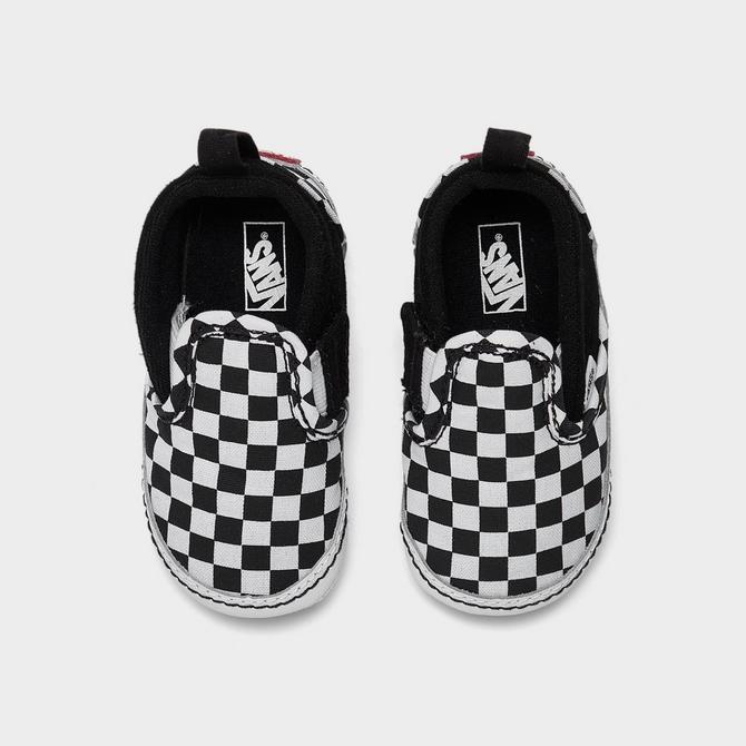Vans Slip-On Checkerboard Skate Shoe - Baby / Toddler - Black