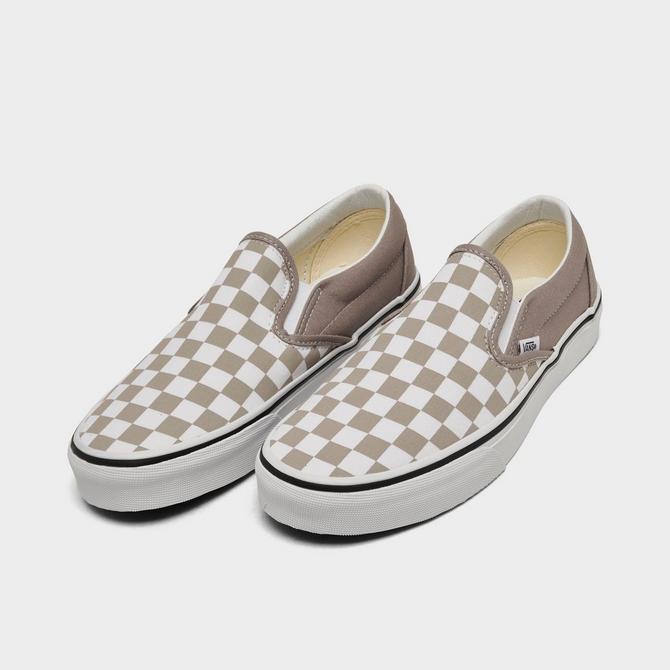 Gray dawn large checkerboard slip on vans