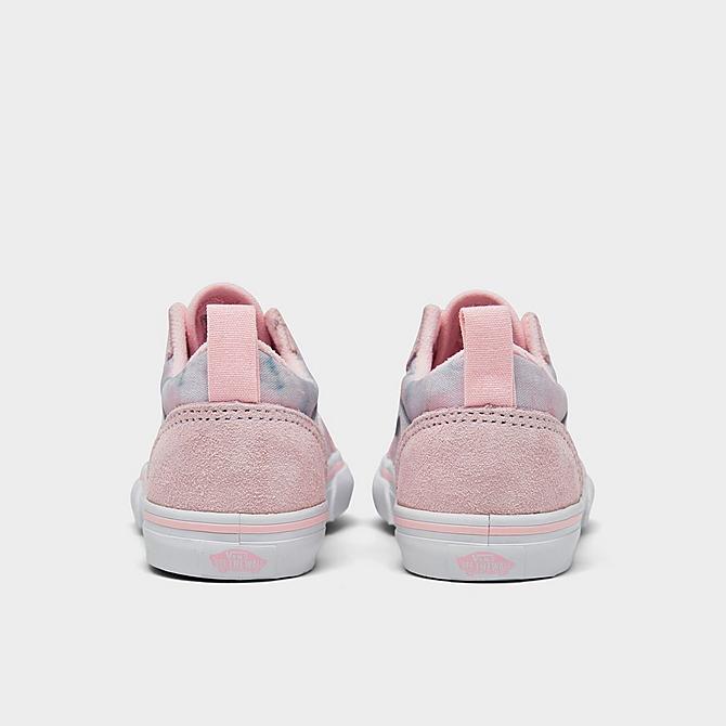 Left view of Girls' Toddler Vans Old Skool Casual Shoes in Baby Pink/White Click to zoom