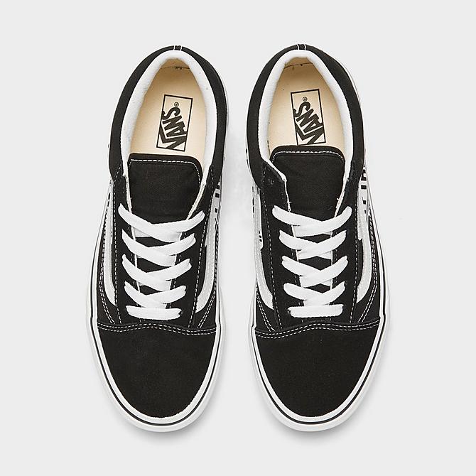 Back view of Big Kids' Vans Old Skool Casual Shoes in Off The Wall Black Click to zoom