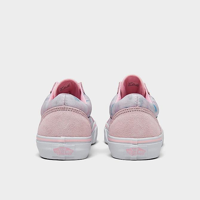 Left view of Girls' Big Kids' Vans Old Skool Casual Shoes in Baby Pink/White Click to zoom