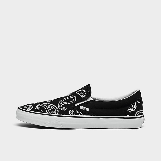 Right view of Vans Classic Slip-On Print Casual Shoes in Black/White Click to zoom