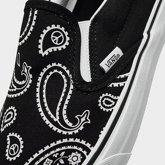 Front view of Vans Classic Slip-On Print Casual Shoes in Black/White Click to zoom